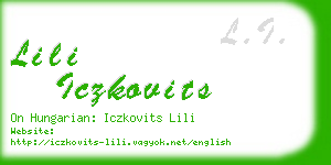lili iczkovits business card